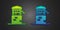 Green and blue Well icon isolated on black background. Vector