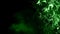 Green blurred abstract plexus particle effect background. Mess communication technology network background with moving lines and