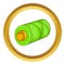 Green bobbin of thread icon