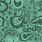 Green Boho Paisley. Seamless background