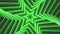 Green bold spin hexagonal star simple flat geometric on dark grey black background loop. Starry spinning radio waves endless