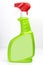 green bottle of bleach isolated on white background.