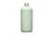 Green bottle with metal aluminum cap isolated on white background. Cosmetic bottle with dispenser liquid container for