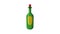 Green bottle of wine icon animation