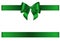 Green bow and ribbon for Christmas and birthday decorations