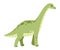 Green brachiosaurus. Cute dinosaur, cartoon design. Flat  illustration isolated on white background. Animal of jurassic