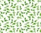 Green branch pattern on white, green leaves