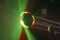 Green brightly coloured disco light
