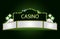 Green brightly theater glowing retro cinema neon sign