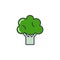 Green broccoli color line icon isolated vector