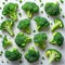 Green broccoli pattern food
