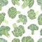 Green broccoli texture. Grungy seamless pattern.