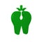 Green Broken tooth icon isolated on transparent background. Dental problem icon. Dental care symbol.