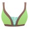 Green and brown sports bra design with lace-up detail. Athletic clothing for women, sportswear fashion vector