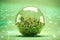 Green Bubble. Green City. Sustainable Investments. Green IT computing concept. Digital sustainability concept