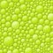 Green Bubbles Seamless Background with Shiny Soap Drops