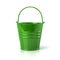 Green bucket with handle 3d illustration