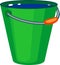 Green bucket on white background