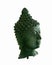 Green buddha head isolate