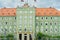 Green buildings of Stettin City Council with arms or crest on the roof