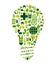 Green bulb with environmental icons