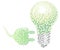 Green bulb and power cord