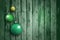 Green bulbs set on aged wooden background