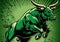 Green Bull for Stock trading profit concept Generative AI