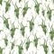 Green bunches of grass seamless pattern on a white background