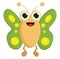 Green butterfly, vector or color illustration
