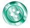Green button for clothes isolated