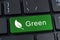 Green button keyboard with icon of leaf.
