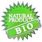green button labeled natural product