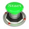 Green button, start, 3d concept isolated