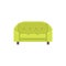 Green cabriole. Tufted vintage sofa. Vector illustration. Flat i