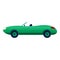 Green cabriolet icon, cartoon style