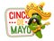 Green cactus. Character for Cinco de Mayo