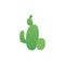 Green cactus with thorn, prehistoric natural plant. Fantasy cactus in flat cartoon style