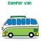 Green camper van for kids