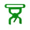 Green Camping portable folding chair icon isolated on transparent background. Rest and relax equipment. Fishing seat.