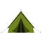 Green camping tourist tent in outdoor travel in flat style on white background. Vector illustration for nature tourism