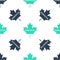 Green Canadian maple leaf with city name Edmonton icon isolated seamless pattern on white background. Vector