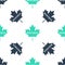 Green Canadian maple leaf with city name Montreal icon isolated seamless pattern on white background. Vector
