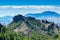 Green Canarian pine tree and Mountains landscape on Gran Canaria island, view on Mount Teide, tenerife, Canary, Spain