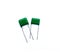 Green capacitors on the white background for websites, banners, flyers
