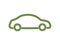 green car icon 3d outline, parking one line art vector illustration
