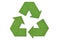 Green cardboard recycling symbol - Concept of ecology and paper recycling