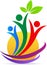 Green care people wellness logo