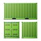 Green Cargo Container Vector. Freight Shipping Container Concept. Logistics, Transportation Mock Up. Front And Back