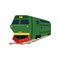 Green cargo railway train locomotive vector Illustration
